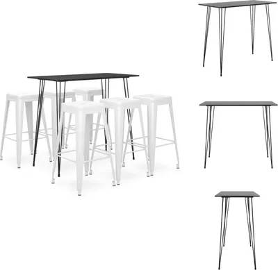 Produktbild von vidaXL 7-tlg. Bar-Set Schwarz und Weiß -  Essgruppen