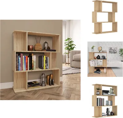 Produktbild von vidaXL Bücherregal/Raumteiler Sonoma-Eiche 80x24x96 cm Holzwerkstoff -  Bücherregale & Bücherschränke