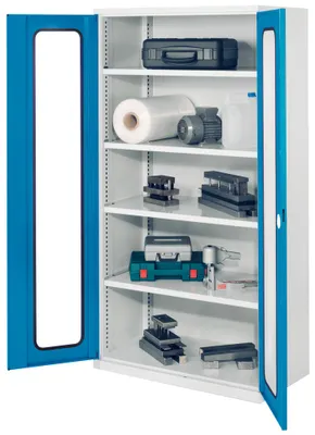 Produktbild von Kappes Schwerlastschränke ohne Mitteltrennwand 1950x1000x600mm Modell 41 Sichtfenstertüren enzianblau
