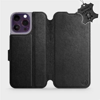 Produktbild von Echtleder Handyhülle für iPhone 14 Pro Max, Mobiwear Leather, Schwarz