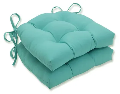 Sitzkissen-Set 2er, 15,5x14,5x3,5 cm, Blau, waschbar