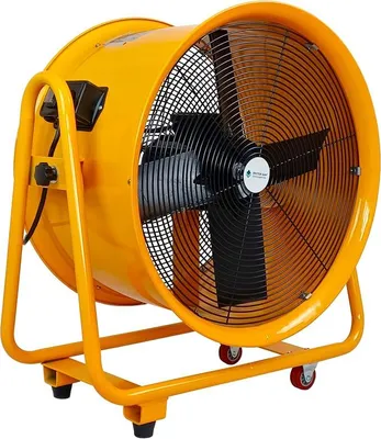 Image de Ventilateur industriel, ventilateur de construction, ventilateur métallique, soufflerie de construction, machine à vent ? Diamètre : 500 mm, Débit : 9960 m³/heure.