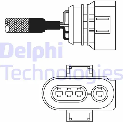 Produktbild von DELPHI Lambdasonde für VW GOLF III (1H1) vor-Kat Beheizt 720mm ES10979-12B1