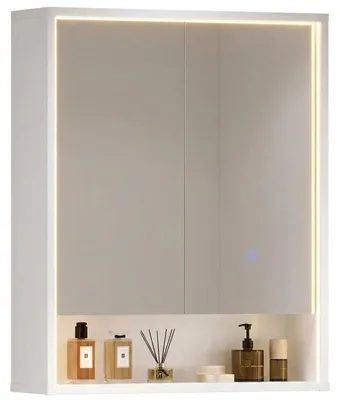 Obrázok produktu pre Zrkadlová skrinka s LED osvetlením DJ505142_1, 60 x 78 x 18 cm, biela