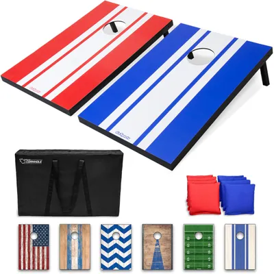 Cornhole-Set, 3'x2', 8 Wurfsäcke, Tragetasche, Spielregeln