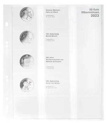 Produktbild von Lindner Multi collect Vordruckblatt für 20 Euro-Silbermünzen Bundesrepublik Deutschland 2024