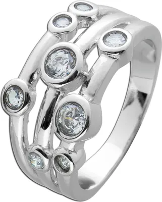 Produktbild von Damenring Silber 925 weiße Zirkonia Steine 17