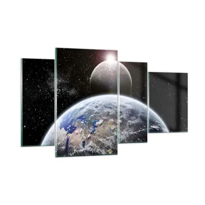 Produktbild von Bilder auf glas - Apokalypse Meteorit Sterne Planet - 120x70cm - Glasbilder - Wandbilder - Kunstdruck - Wanddekoration aus Glas - Glas Bilder - Wandbild auf Glas - GDL120x70-0352