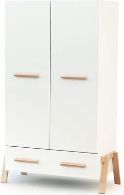 Immagine prodotto di AT4 - Armadio bambini 2 ante e 1 cassetto CANAILLE legno - Bianco/Faggio