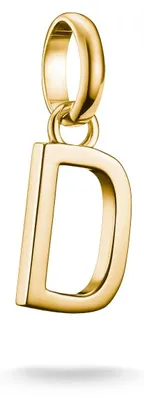Image de Charm pendentif, la lettre "D", en argent, doré - Thomas Sabo modèle : CC1210-413-39