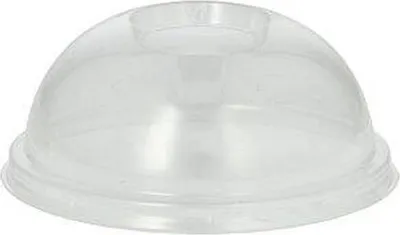 Produktbild von Dom-Deckel, PLA "pure" rund Ø 9,5 cm · 4,5 cm glasklar mit Lochung