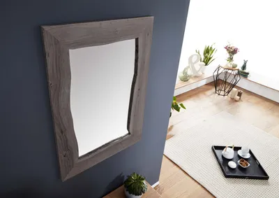 Produktbild von MASSIVMOEBEL24 Spiegel Akazie 100x3x70 grau lackiert PURE ACACIA #913