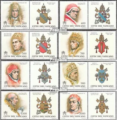 Produktbild von Briefmarken Vatikanstadt 1998 Mi 1234Zf-1241Zf mit Zierfeld (kompl.Ausg.) postfrisch Die Päpste