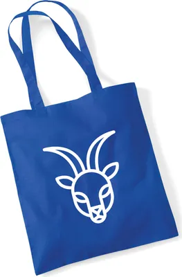 Produktbild von Huuraa Jutebeutel Steinbock Sternzeichen Symbol 10 Liter Bright Royal Baumwolle Tasche Geschenkidee
