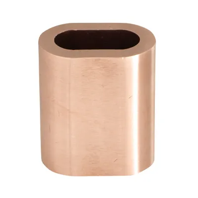 Produktbild von Kupfer Pressklemme für Drahtseile mit 8mm Klemmgröße und 28mm Länge