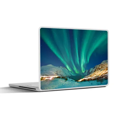 Produktbild von MuchoWow® Laptop Aufkleber Sticker Cover Nordlichter - Norwegen - Winter 36.5x27.5 cm - Laptop-Sticker