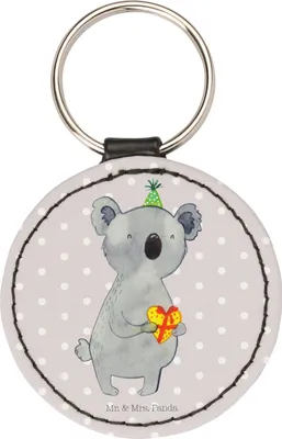 Produktbild von Mr. & Mrs. Panda Anhänger Koala Geschenk - Grau Pastell - schlüsselanhänger motiv, Taschenanhänger, klein, Geburtstag, mini, Party