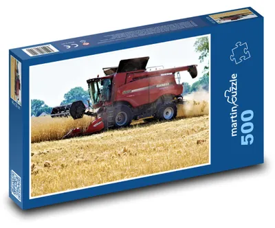 Produktbild von Puzzle 500 Mähdrescher bei der Getreideernte - martinpuzzle