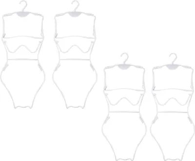 Obrázok produktu pre sada 4 plastových vešiakov na plavky | 73 cm vešiak v tvare tela v bielej farbe na spodnú bielizeň, bikiny, nočné košele | skladací tvar poprsia na detailné tvarovanie a prezentáciu vašich bikín