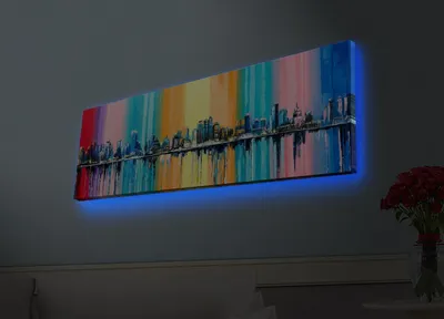 Produktbild von Opviq, 3090HDACT- LED4477, Bunt, Leinwandbilder, 30 x 90 cm, 100% Wildleder -Leinwand