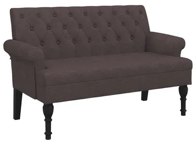 Immagine prodotto di Panchina con schienale vidaXL, marrone scuro, 120x62x75,5 cm, tessuto
