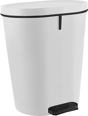Produktbild von Tritt-Mülleimer oval aus Kunststoff 25 Liter in Weiß
