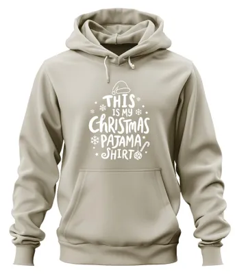 Obrázek produktu pro Tohle je moje vánoční pyžamová košile Bílý motiv - Vánoce Xmas Christmas Uni mikina s kapucí, Nature, XL