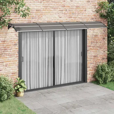 Image de vidaXL Auvent de porte Noir 400x75 cm Polycarbonate