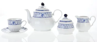 Produktbild von Rose, Teeservice, blaue Schleife, Porzellan, 15 d., Thun 1794