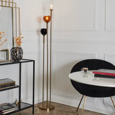 Image de Lampadaire Tripod Verre Fume