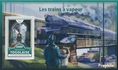 Produktbild von Briefmarken Togo 2016 Mi Block 1388 (kompl. Ausgabe) postfrisch Dampflokomotiven