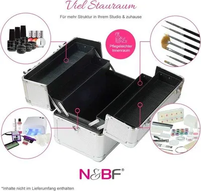 Productafbeelding van Cosmeticakoffer - Beautycase - Professioneel Gebruik - Robuust Aluminium - Afsluitbaar - Zwart