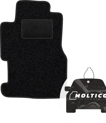 Produktbild von moto-MOLTICO Fahrer Fußmatte Auto Velours Fahrerseite Autoteppiche Schwarz Fahrermatte 1-teilig passend für Honda Civic 2000-2005
