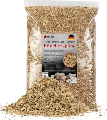 Produktbild von Moritz 0,85kg Räucherspäne Buche fein 0,75 -2 mm Räuchern I Kalträuchern von Fisch Fleisch Wurst Käse Gemüse auch für BBQ I Grill - Räuchermehl