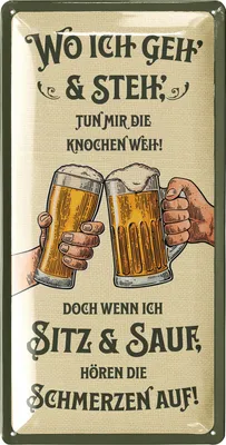 Produktbild von Retro Blechschild Bier, lustige Schilder mit Sprüchen als Bar Dekoration für Partykeller, Kneipen Bardeko für Stammtisch, Geschenkidee Papa