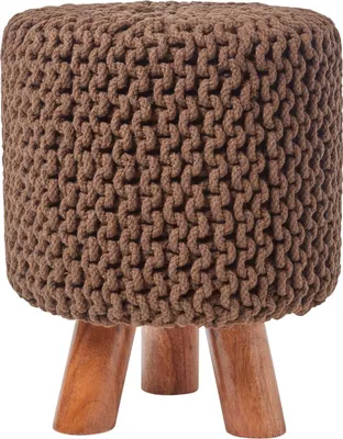 Obrázek produktu pro HOMESCAPES Pletená podnožka, 42 cm vysoká, hnědá