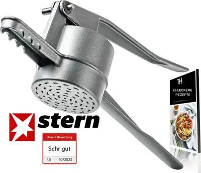 Produktbild von Thiru Spätzlepresse Premium inkl. GRATIS SCHAUMLÖFFEL - Ideal für Spätzle, Kartoffeln, Spagettieis, Säfte – Fädle
