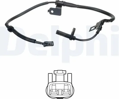 Produktbild von DELPHI ABS Sensor Raddrehzahl Vorne Rechts für KIA SORENTO I (JC) SS20620