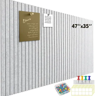 Productafbeelding van Zelfklevende vilt prikbord, 12-delig, 30 x 30 cm, lichtgrijs