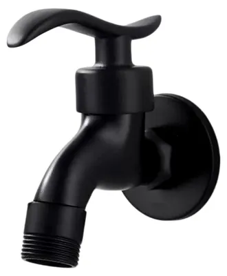 Produktbild von Wand-Wasserhahn für Waschmaschinen aus schwarzem Kupfer, Kaltwasserhahn, 3/4 Zoll