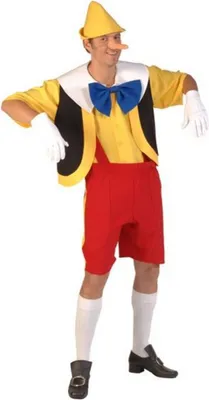 Pinocchio Kostüm für Herren Gr. M- XL bunt Holzpuppe Märchen Fasching Karneval Mottoparty