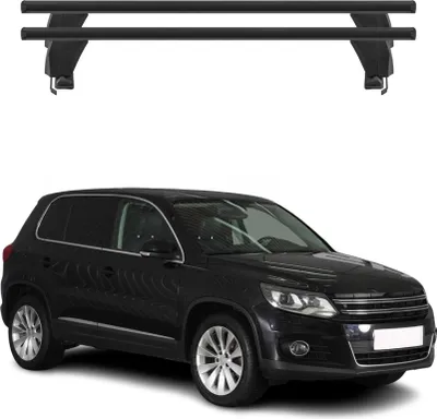 Image de Menabo Barres de toit Transversales pour VW Tiguan 2007-2011 Alu Noir ABE 2x