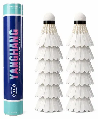 Zdjęcie produktu dla Verk 14716 Piłeczki do badmintona z piór, zestaw 12 szt., białe