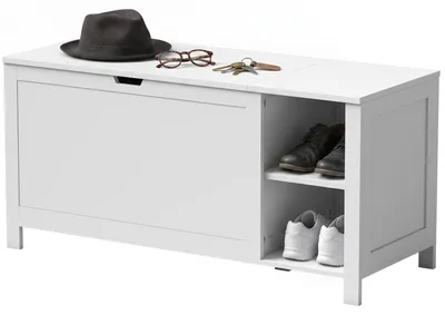 Produktbild von HOMCOM Schuhbank mit verstellbarem Einlegeboden, Weiß