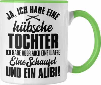 Produktbild von Trendation - Papa Tasse Geschenk von Tochter für Vater Hübsche Tochter Geschenkidee Kaffeetasse (Grün)