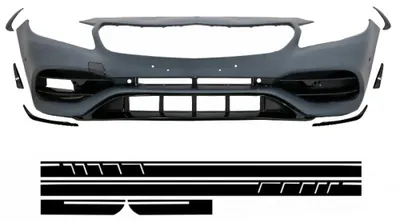 Obrázek produktu pro Nárazník pro Mercedes třídy A W176 (2012–2018) s nálepkami v matné černé barvě, facelift, vzhled A45.