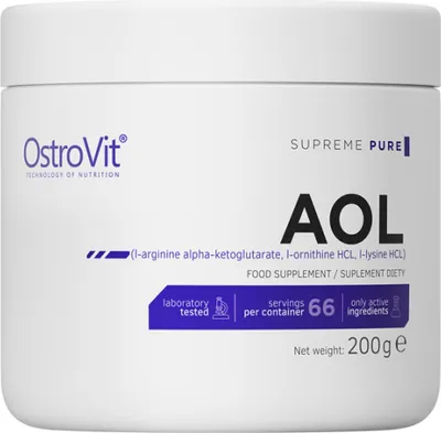 Zdjęcie produktu dla Aol L - Arginina alfa - Keroglutaran L - Ornityna HCL L - Lizyna HCL 200 g OSTROVIT