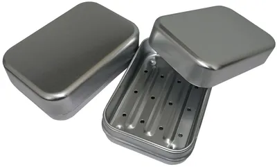 Produktbild von Seifendose Seifenaufbewahrung Aluminium Aluminiumdose schutzlackiert silber 3-teilig