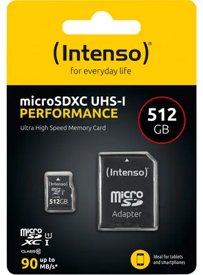 Zdjęcie produktu dla Intenso microSD Karte UHS-I PERFORMANCE 512 GB