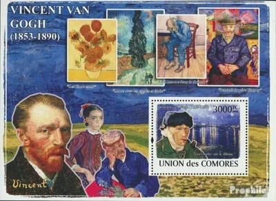 Produktbild von Briefmarken Komoren 2008 Mi Block 462 (kompl. Ausg.) postfrisch Vincent van Gogh und Gemälde